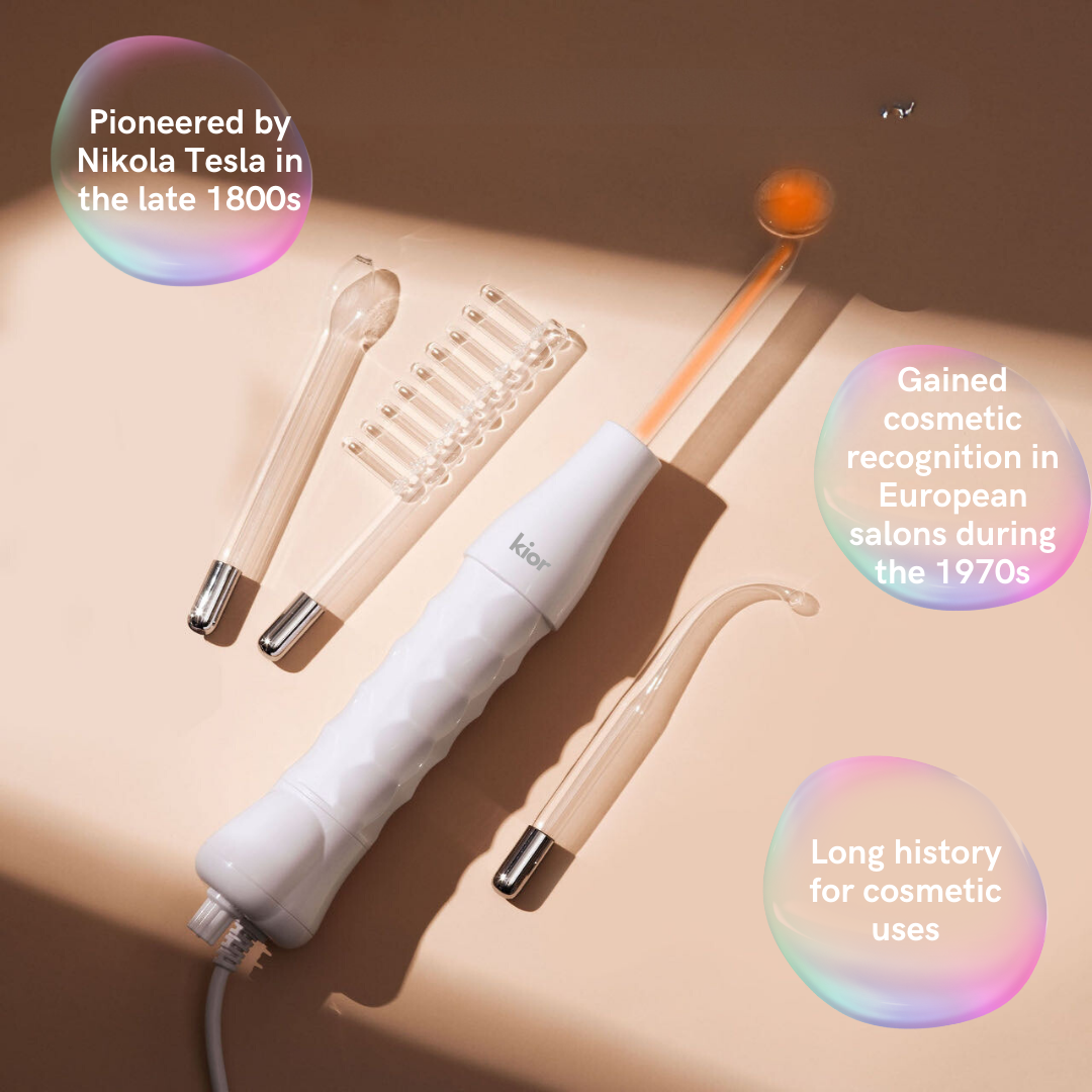 Kior High frequency face wand with four glass electrodes for facial and scalp treatments